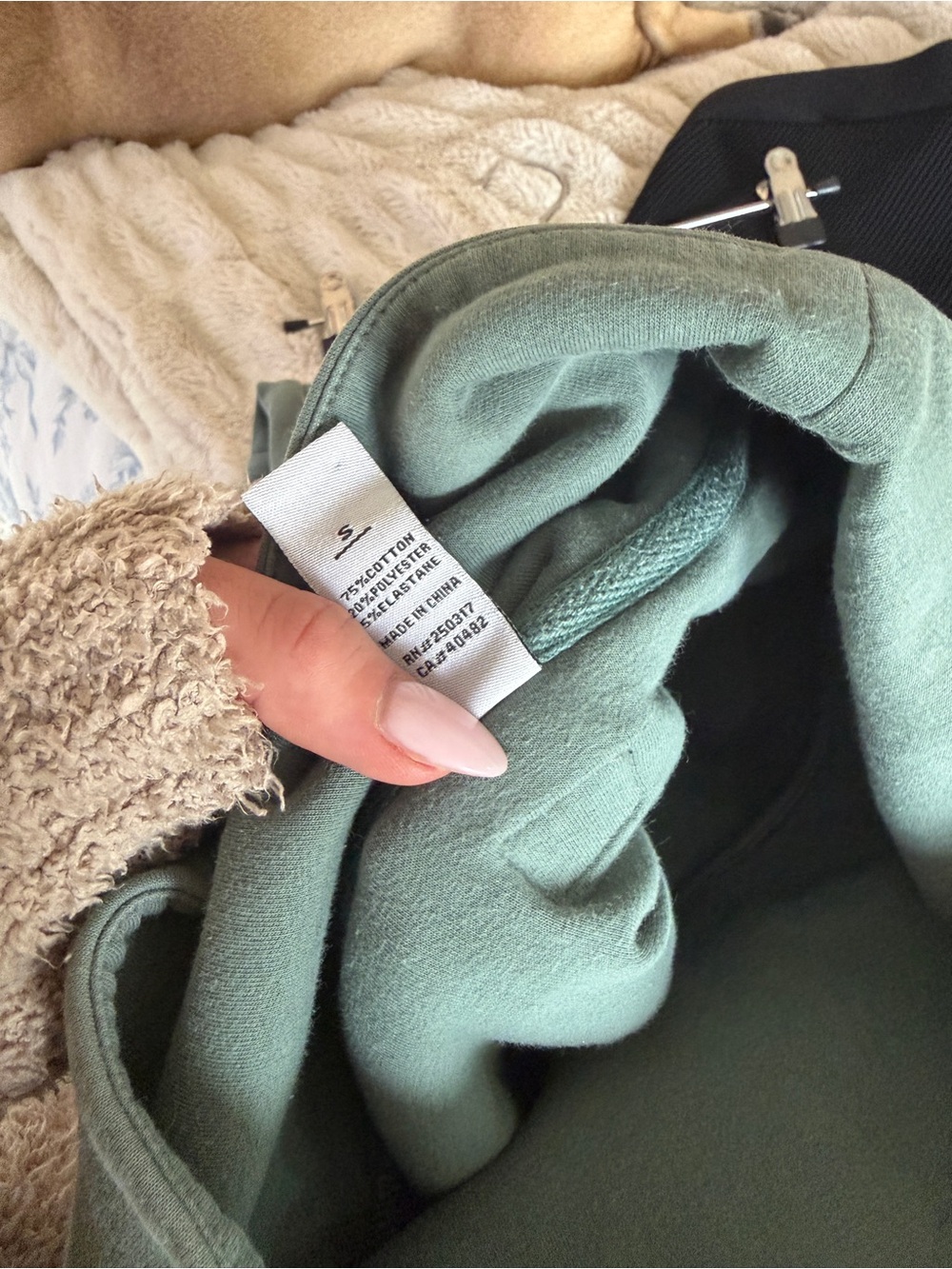Varley Sage Green High Neck Drawcord Sweatshirt - Picture 5 of 6